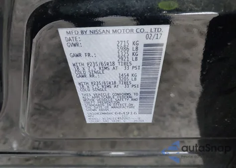 2017 Nissan Pathfinder Sv from USA, damaged, VIN 5N1DR2MN6HC664916